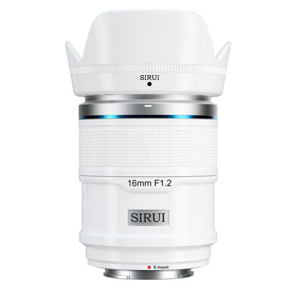 Picture of SIRUI Sniper 16mm Autofocus Lens, F1.2 Wide Angle APS-C Camera Lens for A5 A6 A7 FX A9 ZV-E Series (E Mount, White)