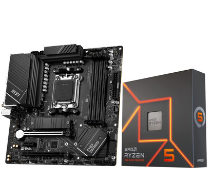 Picture of AMD Ryzen 5 7600X CPU Processor Bundle with MSI PRO B650M-A WiFi ProSeries Motherboard (AM5, mATX, DDR5, M.2, USB 3.2 Gen 2, Wi-Fi 6E), Sold by Micro Center