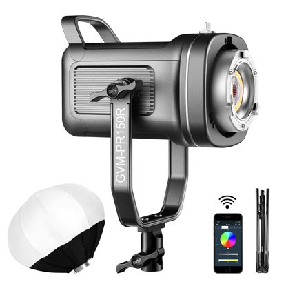 Picture of GVM 150W LED Video Light 2700K~7500K RGB Video Light Photography Studio Light Kit with Lantern Softbox & Stand, CRI97+TLCI97 with 8 Lighting Effects+Custom Effects for Outdoor Shoot YouTube Videos