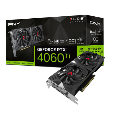 Picture of PNY GeForce RTX™ 4060 Ti 8GB VERTO™ OC Dual Fan Graphics Card DLSS 3 (128-bit, PCIe 4.0, GDDR6, HDMI/DisplayPort, Supports 4k, 2 slot)