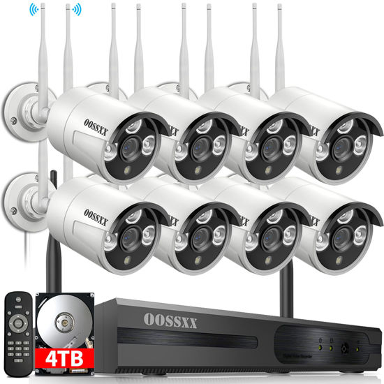 Picture of (Dual Antennas for WiFi Enhanced & 60 Days Storage) AI Human Detected 2K 3.0MP Wireless Security Camera System,OOSSXX 10 Channel NVR HD Outdoor Home Surveillance WiFi Cameras Systems