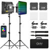 Picture of GVM Upgrade 800D RGB Video Light Kits with 2 Softboxes, Studio Lights with Bluetooth Control, 2 Packs Photography Lighting with 18 Lighting Scenes, led Panel Lights for Video Recording