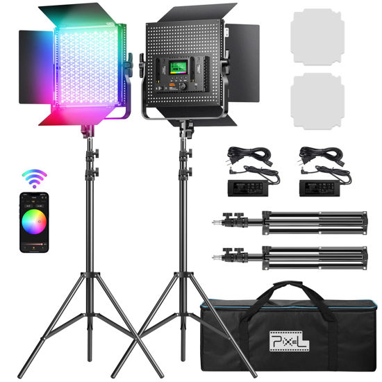 Picture of Pixel K80 Photography Lighting with APP Control, 2600K-10000K CRI 97+ RGB Led Video Light Panel, 9 Applicable Scenes Lighting for Studio/Gaming/Streaming/YouTube/Videography/Film/Video Recording