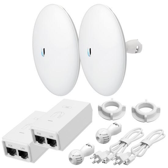 Picture of Wireless Bridge NBE-5AC-GEN2 Pre-Configured Bundle of 2, Ubiquiti NanoBeam Point to Point Wi-Fi Bridge Outdoor, Plug and Play 450+ Mbps, 5 GHz, 10+ km Link Range