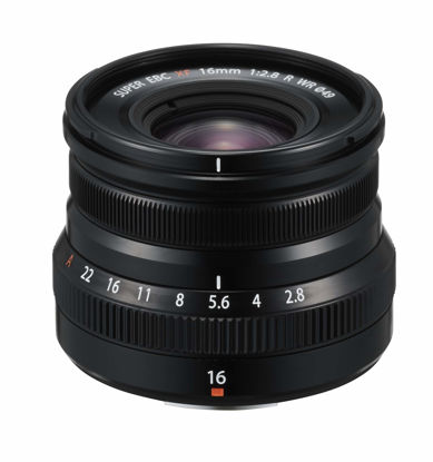 Picture of FUJIFILM X Replacement Lens FUJINON Monofocal Wide Angle Compact 16mm F2.8 Dustproof Splashproof Low Temperature Resistant Aperture Ring Black F XF16MMF2.8 R WR B