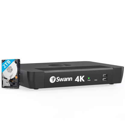 Picture of Swann 4K 8Channel Security Camera System NVR Recorder: nvr-8580 Security PoE NVR Box with 2TB HDD,24/7 Continuous Recording,Work with Swann IP 12MP/4K/5MP/4MP HD Cameras, SRNVR-88580H