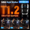 Picture of SIRUI Night Walker 16mm T1.2 S35 Wide Angle Cine Lens, Large Aperture Manual Focus Lens (MS16E-B, E Mount, Black)