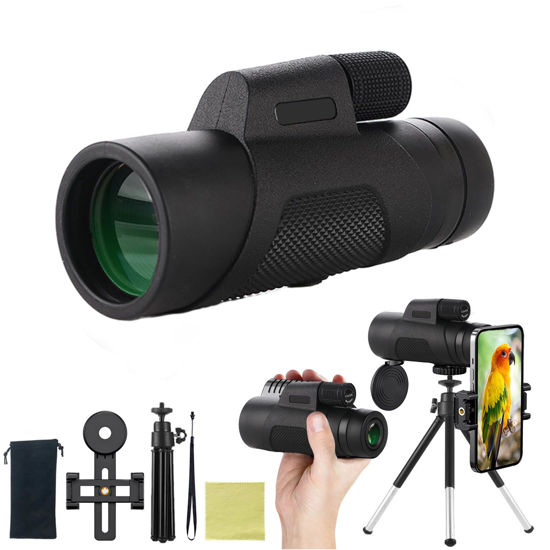 Picture of 12x50 Monocular Outdoor High Power Telescope, Monocular Telescope with Smartphone Adapter and Tripod for Bird Watching, Hunting, Camping, Monoculars for Adult Lightning Deals of Today My Orders