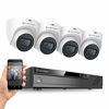 Picture of Amcrest 5MP Security Camera System, 4K 8CH PoE NVR, (4) x 5-Megapixel 2.8mm Wide Lens Weatherproof Metal Turret PoE IP Cameras, Built in Mic, Hard Drive Not Included, NV4108E-IP5M-T1179EW4 (White)