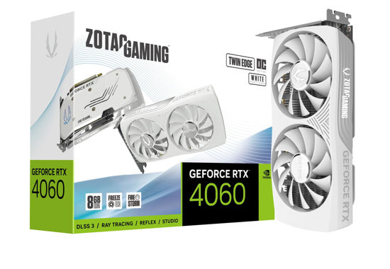 Picture of ZOTAC Gaming GeForce RTX 4060 8GB Twin Edge OC White Edition DLSS 3 8GB GDDR6 128-bit 17 Gbps PCIE 4.0 Compact Gaming Graphics Card, ZT-D40600Q-10M