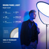 Picture of NEEWER 18" RGB LED Round Panel Video Light with APP Control, 65W 6000Lux/0.5m 2500K-8500K RGBCW Photography Studio Lighting /18 Scenes/V Battery Powered for Outdoor Filming Recording Streaming, GR18C