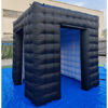 Picture of SAYOK Portable Inflatable Photo Booth Enclosure Photobooth Tent Photo Booth Backdrop Inflatable Black Cube Tent with Led Light for Advertising, Bars, Party Wedding (Two Doors, Black&White, 8.2ft)