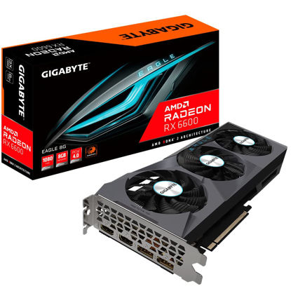 Picture of GIGABYTE Radeon RX 6600 Eagle 8G Graphics Card, WINDFORCE 3X Cooling System, 8GB 128-bit GDDR6, GV-R66EAGLE-8GD Video Card