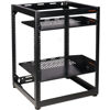 Picture of ECHOGEAR 15U Open Frame Rack for Servers & AV Gear - Wall Mountable Design Includes 2X Vented Shelves, 25x Rack Mounting Screws, 4X Leveling Feet, 4X Shelf Stops, & 2X Securement Straps