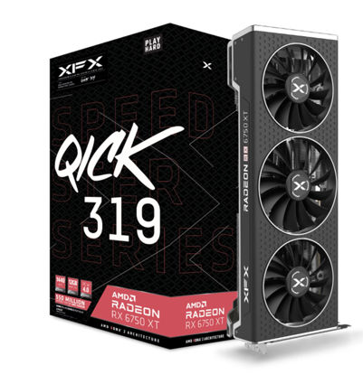 Picture of XFX Speedster QICK319 Radeon RX 6750XT CORE Gaming Graphics Card with 12GB GDDR6 HDMI 3xDP, AMD RDNA 2 RX-675XYJFDP