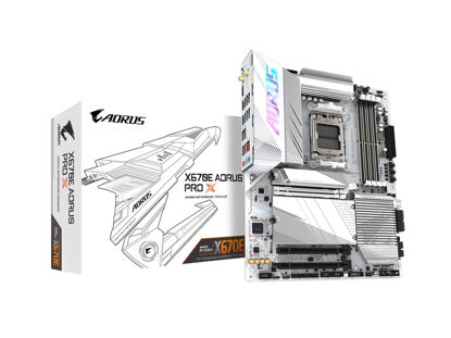 Picture of GIGABYTE X670E AORUS PRO X (AM5/ LGA 1718/ AMD/ X670E/ EATX/ 5-Year Warranty/ DDR5/ Quad M.2/ PCIe 5.0/ USB 3.2 Gen2X2 Type-C/WiFi 7/ Intel 2.5GbE LAN/Q-Flash Plus/EZ-Latch Plus/Motherboard)