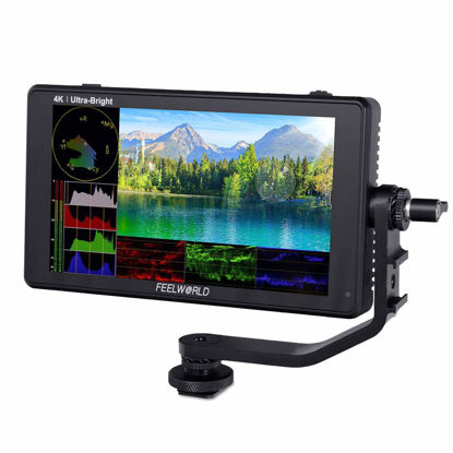 Picture of FEELWORLD LUT6S 6 Inch SDI 2600nits HDR 3D LUT Touch Screen DSLR Camera Field Monitor with Waveform VectorScope Histogram 3G-SDI 4K HDMI Input Output 1920X1080 IPS Panel