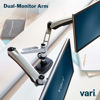 Picture of Vari Dual Monitor Arm - VESA Monitor Mount w/ 360 Degree Adjustment - Monitors up to 27 inches, 19.8 lbs - Double Monitor Arms with Full Adjustability - Computer Monitor Stand for Home or Office