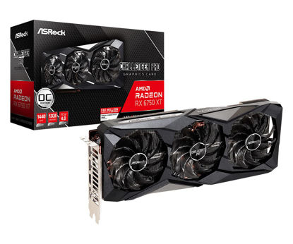 Picture of ASRock AMD Radeon RX 6750 XT Challenger Pro 12GB OC GDDR6 192-bit 0dB Silent Cooling Graphics Card 7680 x 4320 DisplayPort HDMI Overclocked 18 Gbps