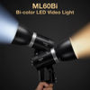 Picture of Godox ML60Bi Bi-Color LED Video Light, 60W Handheld LED Studio Light 2800K-6500K Portable LED Light, 21 FX CRI 96+ Professional LED Light with Silent Mode and Bowens Mount