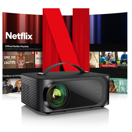 Picture of [Netflix-Licensed/Dolby Audio]Outdoor-Projector 4K with Wifi 6 and Bluetooth,ONOAYO 800ANSI Native 1080P Portable Projector,Built-in Netflix/YouTube/PrimeVideo, Electric Focus Keystone Smart Projector