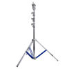 Picture of Flashpoint Heavy Duty 13.3ft High Cine Stand Pro with Leveling Leg and Combo Head, Silver, Max Load 39.7lb/18kg