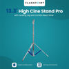 Picture of Flashpoint Heavy Duty 13.3ft High Cine Stand Pro with Leveling Leg and Combo Head, Silver, Max Load 39.7lb/18kg