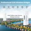 Picture of 12KM Wireless Bridge Point to Point with 2×1000Mbps LAN Ports - WiFi Bridge Point to Point Outdoor Support VLAN for PtP and PtMP, 48V PoE CPE for Extending Network&Monitoring Highway/Forest Fire/Park