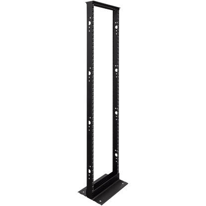 Picture of NavePoint 45U 2 Post Open Frame Server Rack for 19 Inch Equipment, AV, Networking, Data & IT Devices, 2-Post Rack 45U 881lbs Weight Capacity, Black