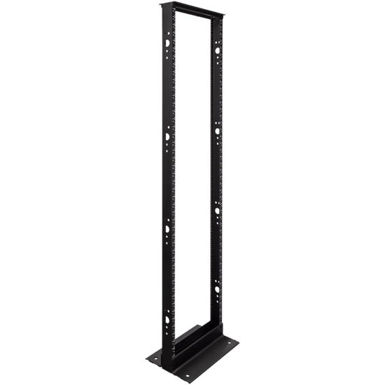 Picture of NavePoint 45U 2 Post Open Frame Server Rack for 19 Inch Equipment, AV, Networking, Data & IT Devices, 2-Post Rack 45U 881lbs Weight Capacity, Black