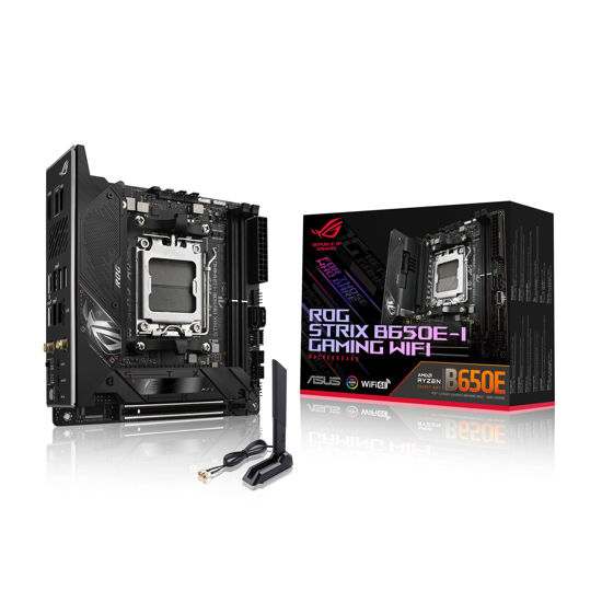 Picture of ASUS ROG Strix B650E-I Gaming WiFi 6E Socket AM5 Ryzen 7000 Mini-ITX Gaming Motherboard (PCIe 5.0,DDR5,10 + 2power Stages,2xM.2 Slots,USB 3.2 Gen 2x2 Type-C,WiFi 6E)