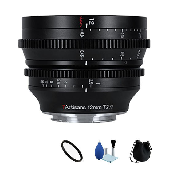 Picture of 7artisans 12mm T2.9 APS-C Frame Large Aperture 100° Wide Angle Cine Lens Film Lens Manual Lens for Sony E-Mount Mirrorless Cameras A6300 A6400 A6500 A6600 ZVE10 A7SII A7RIII A7RIV A7SIII FX3