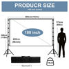 Picture of 180 inch Projector Screen and Stand, 15FT Large Indoor Outdoor Movie Projection Screen 4K HD 16: 9 Anti Crease Design for Backyard Movie Night Easy to Clean, 1.1Gain, 160° Viewing Angle & A Carry Bag