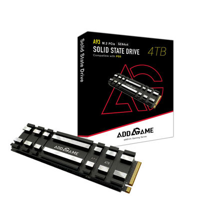 Picture of Addlink A93 4TB Gaming PC PS5 SSD with Heatsink, Up to 7400mb/s, Gen 4 PCIe NVMe m.2 2280, SLC Cache Internal Hard Drive