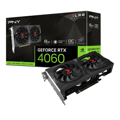 Picture of PNY GeForce RTX™ 4060 8GB XLR8 Gaming Verto™ Dual Fan OC Graphics Card DLSS 3 (128-bit, PCIe 4.0, GDDR6, HDMI/DisplayPort, Supports 4k, 2 Slot)