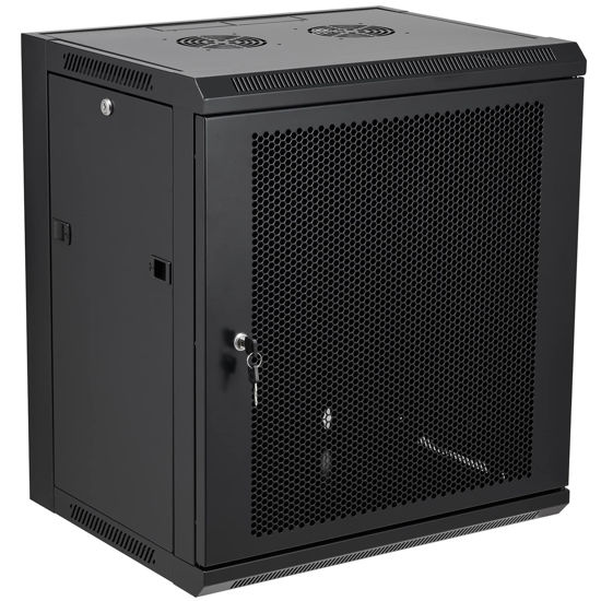 Picture of Tedgetal 12U Wall Mount Server Cabinet Network Rack Vented Enclosure Locking Door