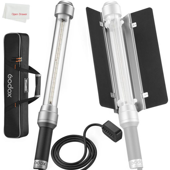 Picture of Godox AD-S200 Flash Light Stick, Stick Flash Head for AD200/200Pro, 360° Transparent Flash Tube for Outdoor Photography Lighting with Barndoor + Carry Bag