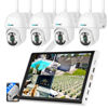 Picture of SOVMIKU WiFi Security Camera System with 10" LCD Monitor & 4PCS 4MP Outdoor Security Camera with 2-Way Audio,PTZ, No WiFi Need, Color Night Vision, Motion Detection, (Plug-in Power Supply)