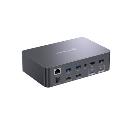 Picture of AV Access KVM Switch Dock 2 Monitors 2 Laptops, 4K KVM Switch Dual Monitor, 2 USB-C MST Ports, 60W PD for Each PC, 1G Ethernet, EDID Emulation, 2K@144Hz, 1080P@240Hz, Ideal for Home Office & Gaming