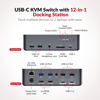 Picture of AV Access KVM Switch Dock 2 Monitors 2 Laptops, 4K KVM Switch Dual Monitor, 2 USB-C MST Ports, 60W PD for Each PC, 1G Ethernet, EDID Emulation, 2K@144Hz, 1080P@240Hz, Ideal for Home Office & Gaming