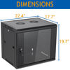 Picture of Tedgetal 9U Wall Mount Server Cabinet Network Rack Enclosure Locking Glass Door