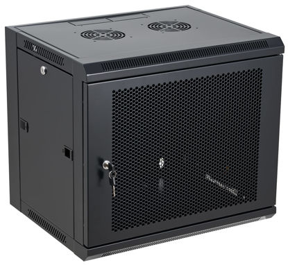 Picture of Tedgetal 9U Wall Mount Server Cabinet Network Rack Vented Enclosure Locking Door