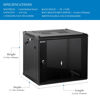 Picture of RackPath 9U Performance Wall Mount Server Cabinet Network Rack Enclosure, Quiet Cooling Fan, Locking Glass Door, Black