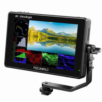 Picture of FEELWORLD LUT7 PRO 7 Inch Ultra Bright 2200nits DSLR Camera Field Monitor 3D LUT Touchscreen HDR Waveform F970 External Power and Install Kit 4K HDMI