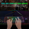 Picture of Dianli USB Wired Keyboard, Wired Illuminated Keyboard Light Up Keyboard 8-Colors Adjustable Brightness Full Size Keyboard Mechanical Sense Gaming Keyboard Gaming Desktop PC Laptop Keyboard