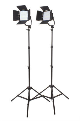 Picture of StudioPRO Premium Spot Daylight LED Rectangle with Barndoors Two Light Kit