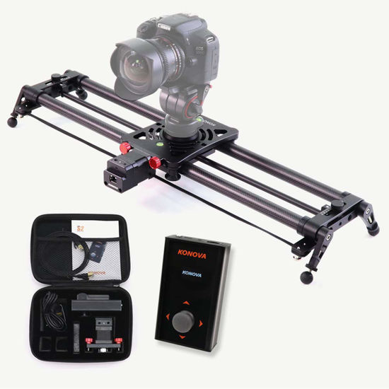 Picture of KONOVA Motorized Slider P1 Series Carbon Slider Dolly with S2 for Parallax Panorama Shot and Supports Camera, Mobile Phone, DSLR, Mirrorless with Bag (80cm (31.5 inch))