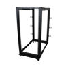 Picture of StarTech.com 25U Open Frame Server Rack - 4 Post Adjustable Depth (4POSTRACK25U) & .com 1U Server Rack Shelf - Universal Vented Rack Mount Cantilever Tray for 19'' Black (CABSHELFV1U)