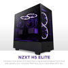 Picture of NZXT H5 Elite Compact ATX Mid-Tower PC Gaming Case - CC-H51EB-01 - Built-in RGB Lighting - Tempered Glass Front and Side Panels - Cable Management - 2 x 140mm RGB Fans Included - Black