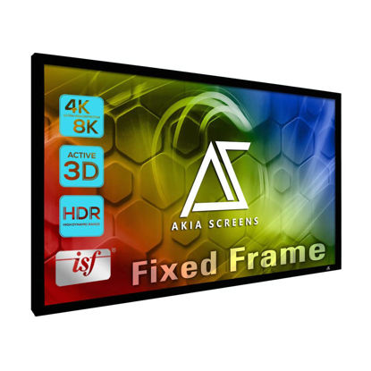 Picture of Akia Screens Fixed Frame Projector Screen 100 inch 16:9 8K 4K Ultra HD 3D Ready Wall Mount CINEWHITE UHD-B 100 Projection Screen for Indoor Movie Video Home Theater Cinema Office AK-FF100WH2